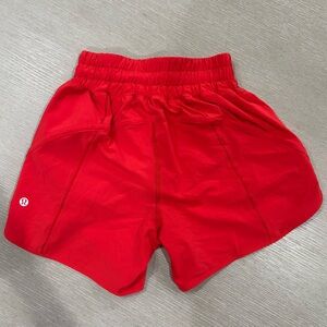 Size 2 Lululemon red hotty hot shorts - high rise 4 in